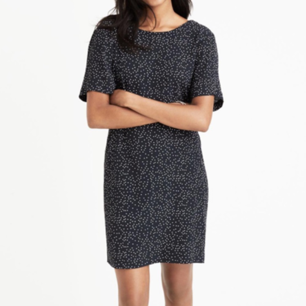 Madewell navy scatter dot shift dress size 2